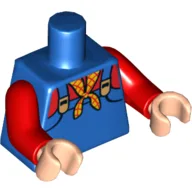 Torso Overalls with Checkered Bandana Print (Stinky Pete), Red Arms, Light Nougat Hands / Blue