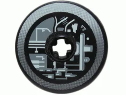 Technic, Disk 3 x 3 with Machinery Pattern 2 (Sticker) - Set 4504