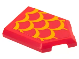 Tile, Modified 2 x 3 Pentagonal with Bright Light Orange Scales Pattern (Sticker) - Set 75550
