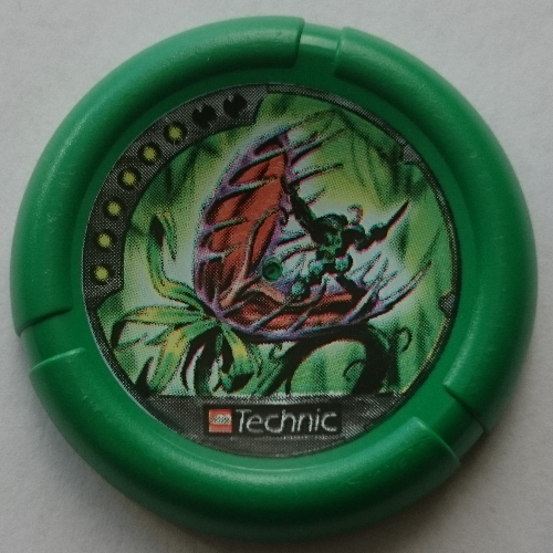 Lego Large Figure Throwing Disk, Amazon / Jungle, 6 Pips, Fighting Giant Toothed Plant Print / Green