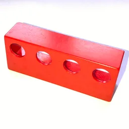 Duplo Railing with Circle Openings / Red