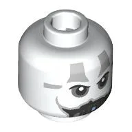 Minifig Head Darth Malak, Light Bluish grey Shapes, Dark Bluish Grey Eyeshadow, Black Breathing Apparatus / White