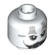 Lego Minifig Head Darth Malak, Light Bluish grey Shapes, Dark Bluish Grey Eyeshadow, Black Breathing Apparatus / White