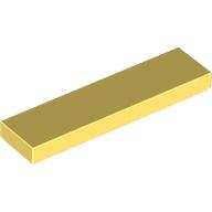 Lego Tile 1 x 4 with Groove / Bright Light Yellow