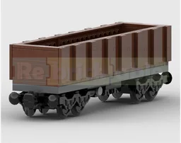 Aggregate Stone Train Wagon - 6 Studs Wide