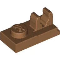 Plate Special 1 x 2, Top Clip [Split] / Medium Nougat