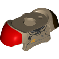 Lego Minifig Neckwear Armor Shoulder Pads with Red and Black Shape print / Dark Tan