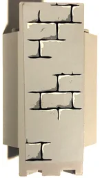 Panel 3 x 3 x 6 Corner Wall with Bricks, Black Mortar and White Highlights Pattern E (Sticker) - Set 7094
