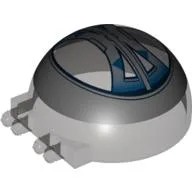 Windscreen 6 x 6 x 3 Canopy Half Sphere with Dual 2 Fingers and Droid Tri-Fighter Dark Blue Triangles Print / Trans-Brown