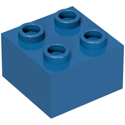 Minitalia Brick 2 x 2 with Bottom X Support / Blue
