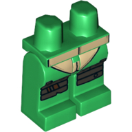 Lego Hips and Green Legs with Turtle Shell and Silver Knee Pads Print / Green