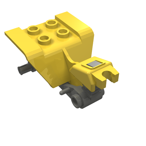 Lego Vehicle Body, Tricycle Body Top with Dark Gray Chassis / Yellow