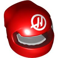 Lego Helmet, Formula 1 with Trans-Black Visor pattern and White 'H' in Circle print