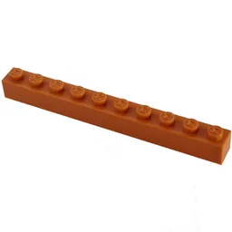 Modulex Brick 1 x 10 with M on Stud / Modulex Orange