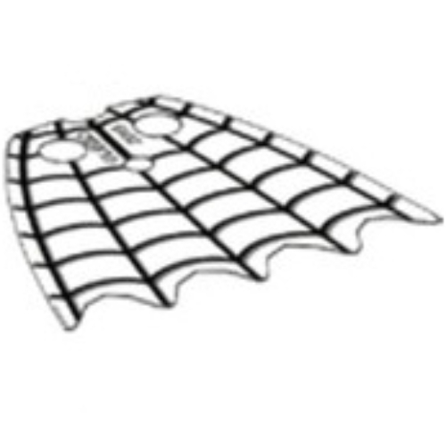 Lego Neckwear Cape, Scalloped 5 Points, Black Spider Web Print / Trans-Clear