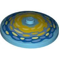 Dish 4 x 4 Inverted [Radar] with Shade of Blue/Yellow Paint Strokes in Circles Print