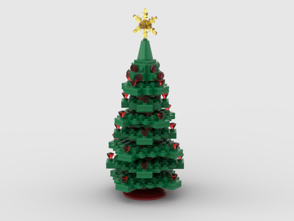 Lego Christmas tree Green with red decorations Winter Village