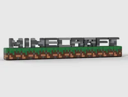 Minecraft Logo on Grass Blocks