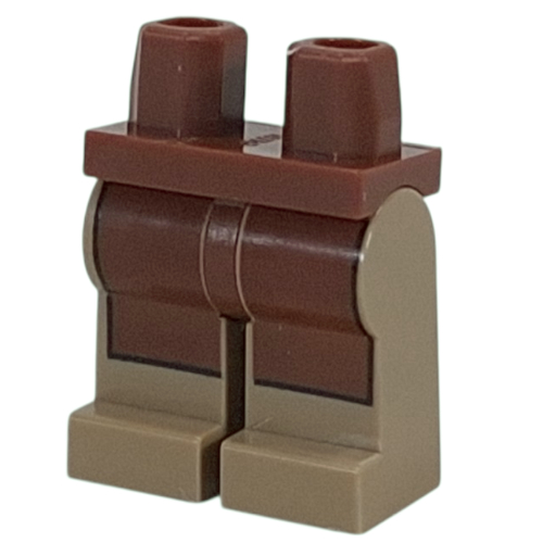 Lego Hips and Dark Tan Legs with Reddish Brown Apron print / Reddish Brown