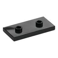 Plate Special 2 x 4 with Groove and Two Center Studs (Jumper) / Black