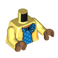 Lego Torso, Jacket, Blue Shirt with Knot print, Bright Light Yellow Arms, Medium Nougat Hands / Bright Light Yellow