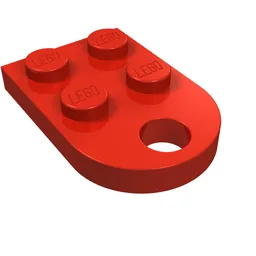 Plate Special 3 x 2 with Rounded End, Hole / Red
