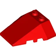 Brick Wedged, Sloped 4 x 4 Triple, Stud Notches / Red