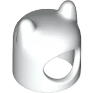 Hat / Hood with Rounded Bear Ears / White