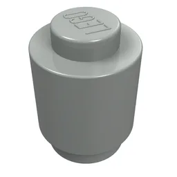 Brick Round 1 x 1 Solid Stud / Light Gray