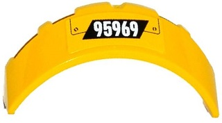 Lego Windscreen 3 x 6 x 1 Curved with '95969' and Hatch Pattern (Sticker) - Set 60076