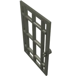 Door 1 x 6 x 7 Barred / Dark Gray