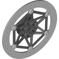 Lego Brake Disc 8 x 8 with Black Center Pattern / Light Bluish Gray