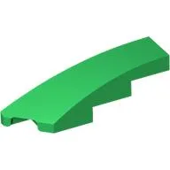 Brick Wedged, Curved 1 x 4 with Stud Notch Left / Green