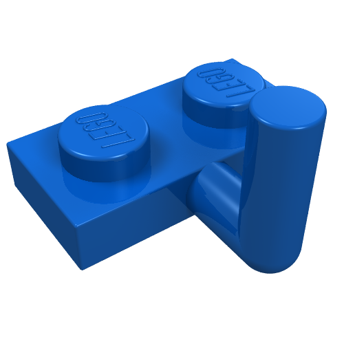 Lego Plate Special 1 x 2 with Bar Up [Horizontal Arm 6mm] / Blue