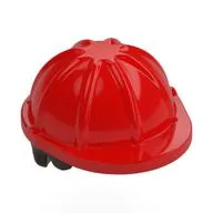 Hair and Helmet, Construction / Hard Hat, Short Curly Dark Brown Pattern / Red