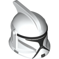 Lego Helmet Clone Trooper Phase 1, with Side Holes, Black Print / White
