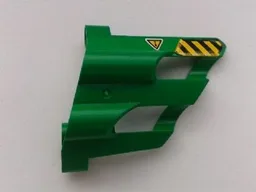 Technic, Panel Fairing # 1 Large Short, Large Holes, Side A with Black and Yellow Danger Stripes and Triangle with Exclamation Mark Upside Down Pattern (Sticker) - Set 8446