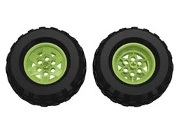 Wheel 43.2mm D. x 26mm Technic Racing Small, 6 Pin Holes with Black Tire 81.6 x 38 R Balloon (56908 / 45982) / Lime
