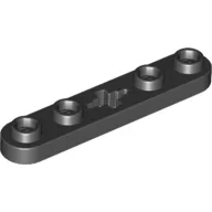 Technic Plate 1 x 5 with Smooth Ends, 4 Studs and Centre Axle Hole / Black