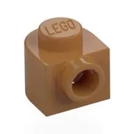 Plate Special 1 x 1 x 2/3 Half Round with Side Stud / Medium Nougat