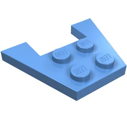 Wedge Plate 3 x 4 without Stud Notches / Medium Blue