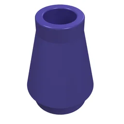 Cone 1 x 1 [No Top Groove] / Dark Purple