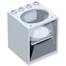Belville, Cupboard 4 x 4 x 4 with Elliptical Hole for Sink / Light Violet