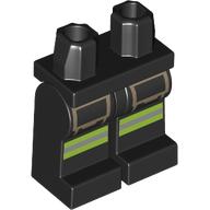 Lego Hips and Black Legs with Yellow Reflective Stripe Print / Black
