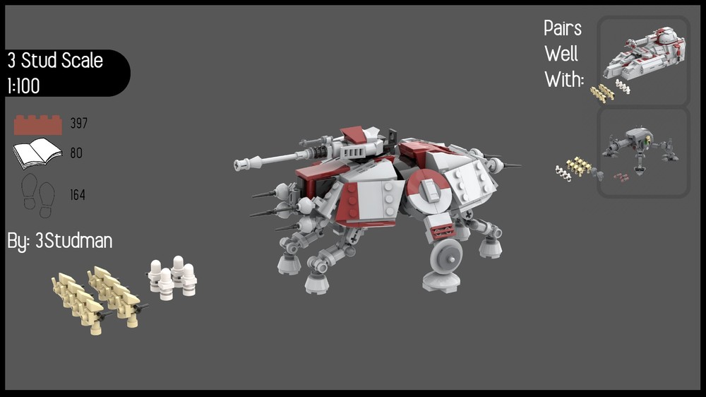 Lego 3 Stud Scale AT-TE