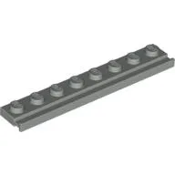 Plate Special 1 x 8 with Door Rail / Light Gray