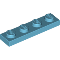 Lego Plate 1 x 4 / Medium Azure
