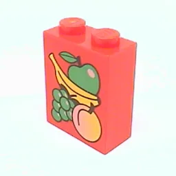 Brick 1 x 2 x 2 with Fruit Print