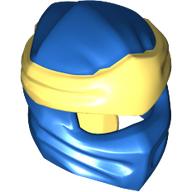 Lego Wrap with Long Back Knot, Bright Light Yellow Band Pattern / Blue