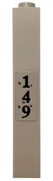 Brick 1 x 1 x 5 - Solid Stud with Black '149' on Light Bluish Gray Background Pattern (Sticker) - Set 75810